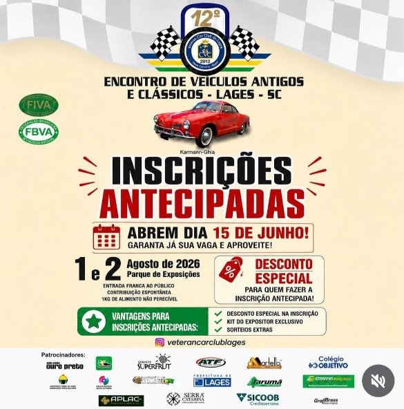 12º Evento de Carros Antigos e Clássicos